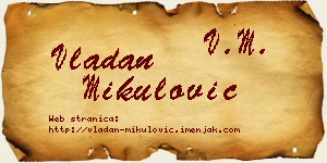 Vladan Mikulović vizit kartica